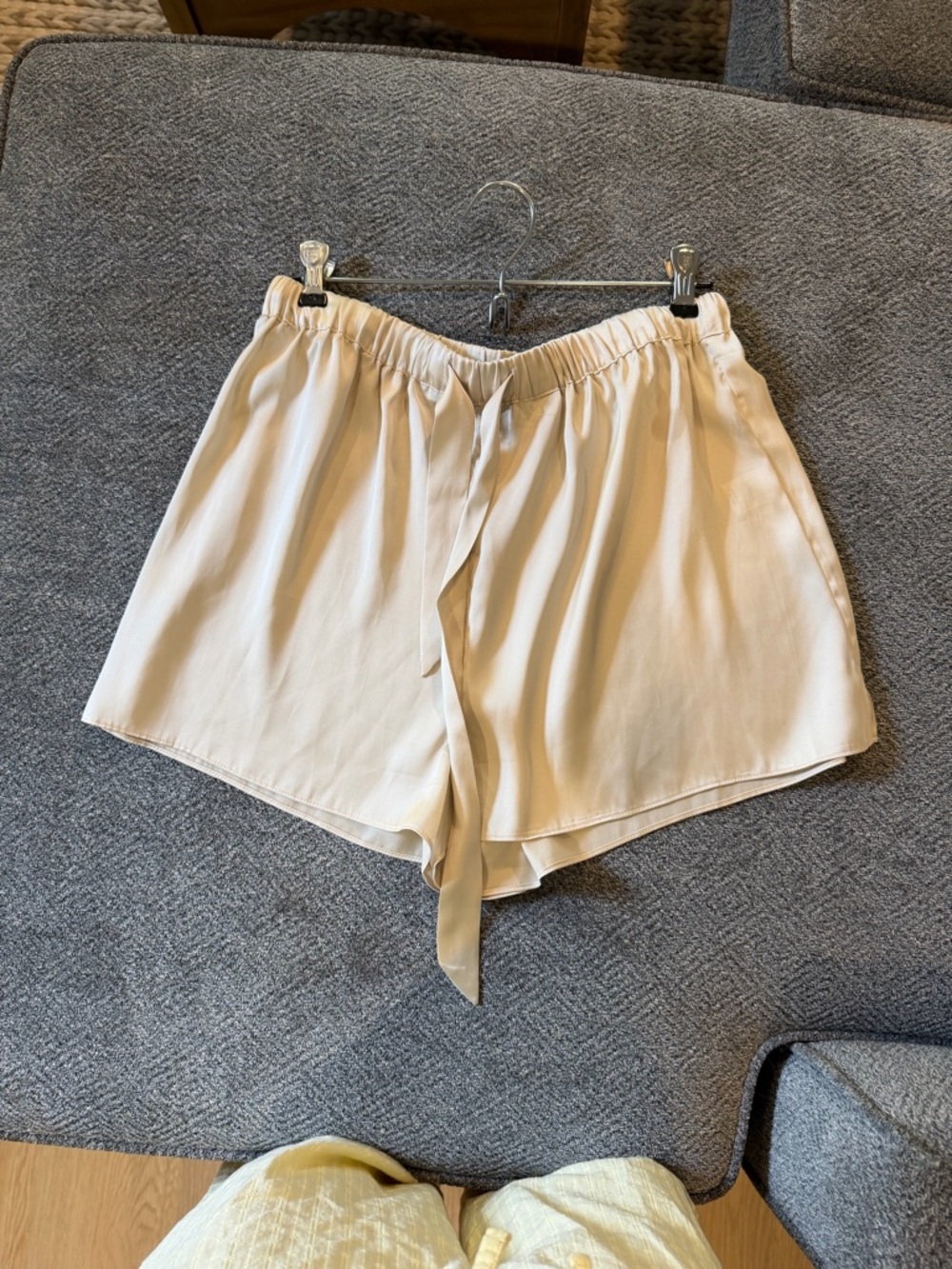 L'Academie Cream Satin Shorts